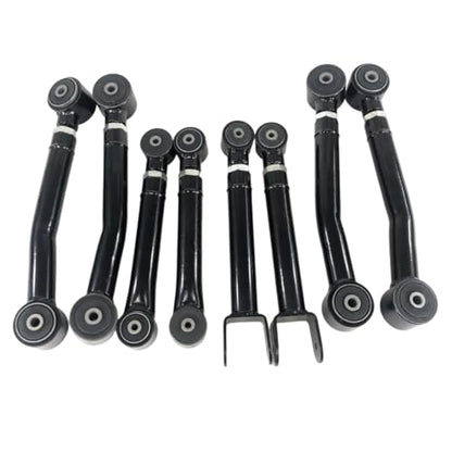 Adjustable Lower Suspension Control Arm and Adjustable Front Rear Upper Suspension Control Arm Replacement for 1993-1998 Grand Cherokee ZJ /1998-2006 Jeep Wrangler TJ - color: black