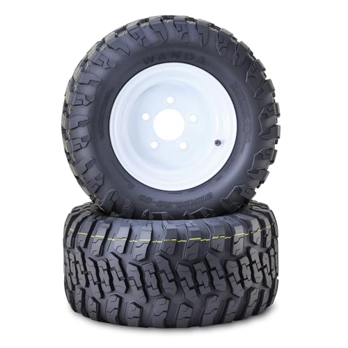 WANDA Golf Cart ATV Tire Wheel 20X10-10 4PR 5x4.5 PCD White Rim-14054,Pk2 - color: White, size: 20X10-10