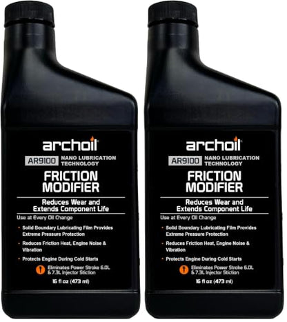 Archoil AR9100 Oil Additive (16oz) for All Vehicles - Powerstroke Cold Starts, Eliminates Injector Problems (Pack of 2) - size: AR9100 (16oz) - Single Pack (Pack of 2)