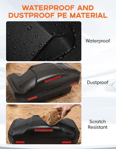 TCT-MOTORPARTS 96L Black ATV Rear Cargo Storage Box & Lounger Seat Trunk - color: 96L