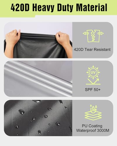 Zacro 420D Heavy Duty Motorcycle Cover, Waterproof Outdoor All Weather UV Dust Snow Proof, Universal Fit for Harley Honda Yamaha Suzuki Scooter Dirt Bike