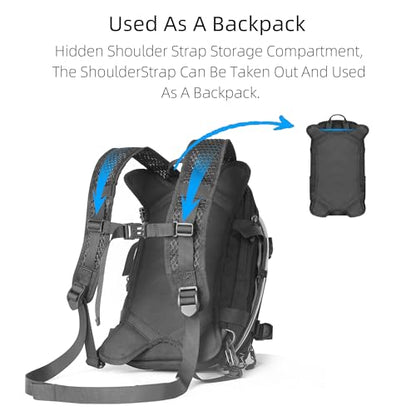 Rhinowalk motorcycle tank bag backpack, separate water bag, duffel bag with molle system, fits most adventure and sport motorcycle frames