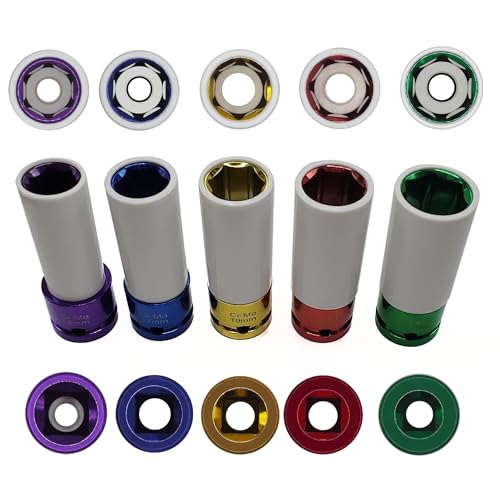 5PCS 1/2" Drive Impact Lug Nut Socket Set, Lug Nut Impact Socket - size: Impact Lug Nut Socket Set - 5PCS