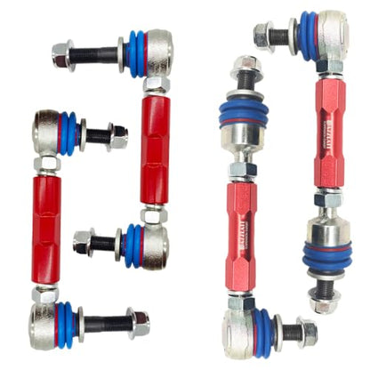 AD-KIT-RED Front & Rear Adjustable Sway Bar End Links Kit Red, Fit for 2003-2009 GX470 | 2003-2022 Toy0ta 4Runner | 2007-2014 Toyota FJ Cruiser | Adjustable Stabilizer sway bar Links