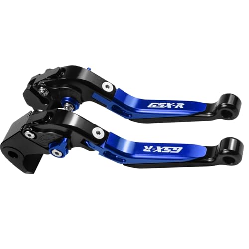 for Suzuki GSXR 600/750(2006-2024) 1000R(2009-2024) GSX-R 1000(2005-2006) Motorcycle Clutch Lever Folding Extendable Adjustable Handlebars Brake and Clutch Levers Set(Blue) - color: Blue