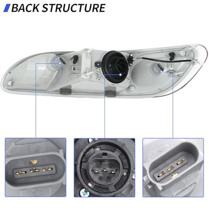 Headlight Assembly Pair Fits for 2005-2016 Peterbilt 325 330 386 387 - color: Left Driver Side