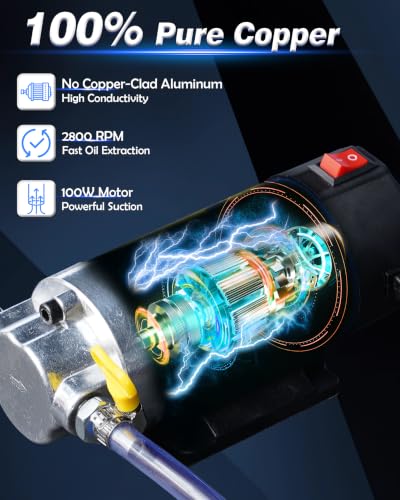Oil Pump 12V 100W, Oil Extractor Pump for DIY Engine Oil Change - color: Blue, 12v Pump