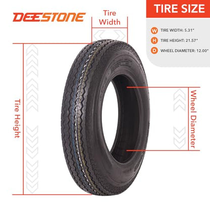 Deestone D901 Rib Highway Trailer, 5.30-12, 2 Tires, 8 Ply, Keychain - size: 5.30-12 8-Ply