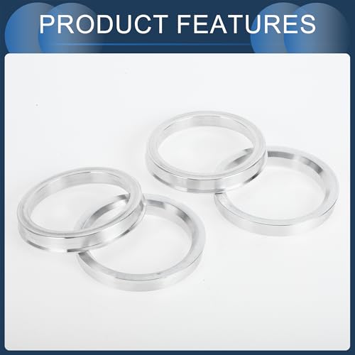 Hub Centric Rings, 59.5mm ID to 72.6mm OD Vehicle Wheel Hubrings Aluminum Alloy, 4 Pcs - size: 59.5mm to 72.6mm