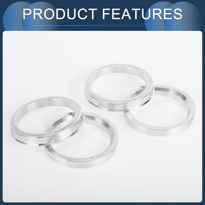 Hub Centric Rings, 59.5mm ID to 72.6mm OD Vehicle Wheel Hubrings Aluminum Alloy, 4 Pcs - size: 59.5mm to 72.6mm