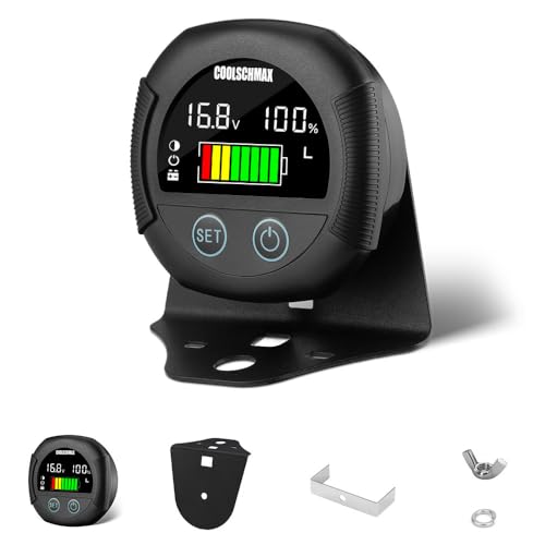COOLSCHMAX 7V-100V Battery Voltmeter Gauge, IPX7 Waterproof - color: multi-color