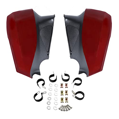 TCT-MOTORPARTS Mustache Engine Guard Highway Crash Bar+ Red Lower Fairing Fit for Indian Roadmaster 2023-2025 Chieftain Classic Springfield Limited - color: Black Crash Bar+Red Fairing