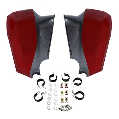 TCT-MOTORPARTS Mustache Engine Guard Highway Crash Bar+ Red Lower Fairing Fit for Indian Roadmaster 2023-2025 Chieftain Classic Springfield Limited - color: Black Crash Bar+Red Fairing