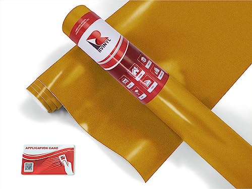 RVINYL Avery Dennison SW900 260-O Supreme Vinyl Vehicle Wrapping Film, Car Wrap Sheet Roll in Satin Gold, 12in x 60in with Application Card - color: Satin Gold, size: 1ft x 5ft