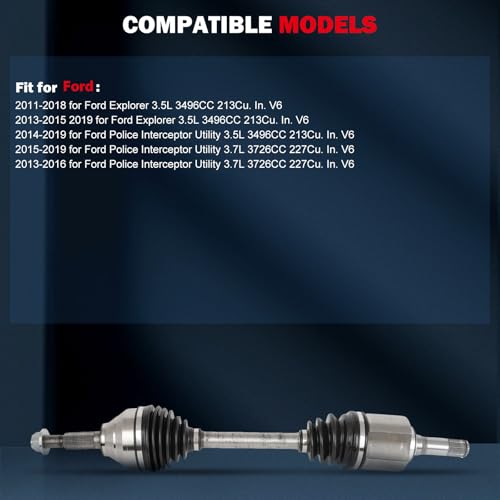CCIYU CV Axle Shaft Assembly for Ford Explorer/Police Interceptor Utility - size: 17-5817