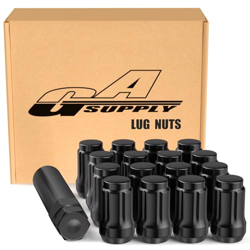 GAsupply 12x1.5 ATV Lug Nuts 6 Spline, 1.38" Tall Cone Seat, 16 Pack+ 1 Key - color: Black, size: M12x1.5, style: 16 Pack-1.38" Tall