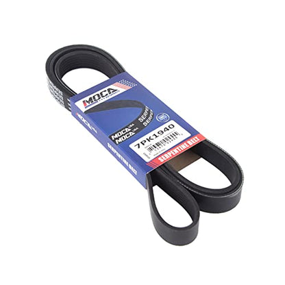 MOCA 7PK1940 EPDM Serpentine Belt fits 2007-2009 for Scion tC 2.4L, 2004-2006 for Toyota Solara 2.4L 2362CC l4 Gas DOHC, 2004-2006 for Toyota Camry 2.4L 2362CC l4 Gas DOHC - size: 7PK1940