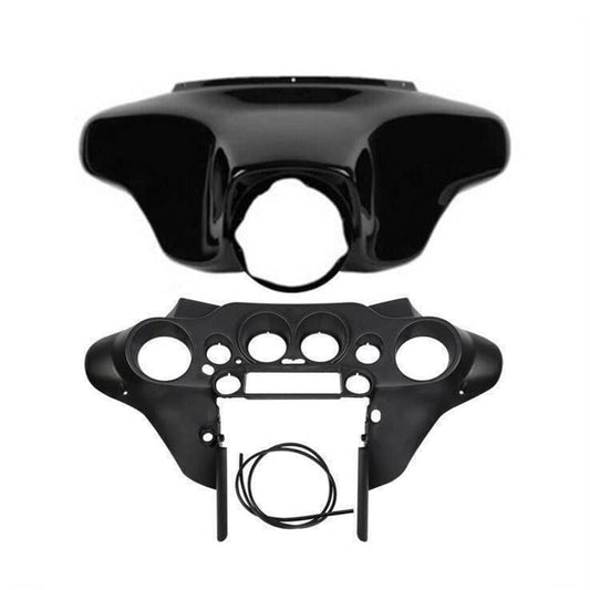 TCT-MOTORPARTS Batwing Inner & Outer Cowl Fairing Fit for Harley Touring Electra Street Glide 1996-2013 FLHT FLHTC FLHTCU FLHX Black 2012 2011 2010 2009 2008 2006 2005 2004 2003 2002 - color: Black, size: Inner Outer Fairing