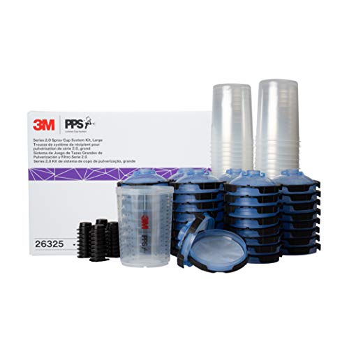 3M PPS 2.0 Spray Gun Cup Lids and Liners Kit, 26325, 28 oz, Large - size: Large, 125-Micron Filter