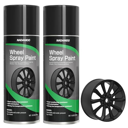 NADAMOO Black Spray Paint for Wheels, Matte Finish - color: Matte Black, size: 13 Ounce (Pack of 2)