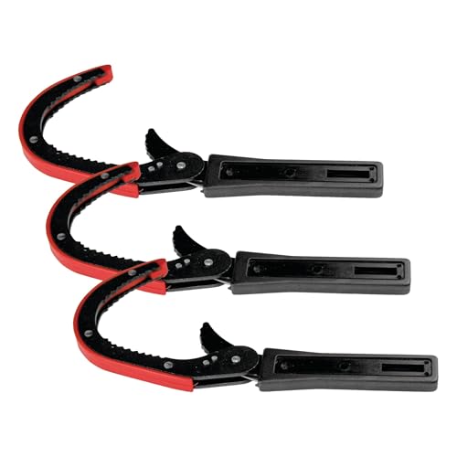Performance Tool W157 Adjustable Oil Filter Pliers - 2 3/4 to 4 1/4-Inch Jaw Opening with Serrated Jaws for Maximum Grip, Fits Most Filters (Pack of 3) - size: Adj Wrench | 2-3/4 to 4-1/4" (Pack of 3)