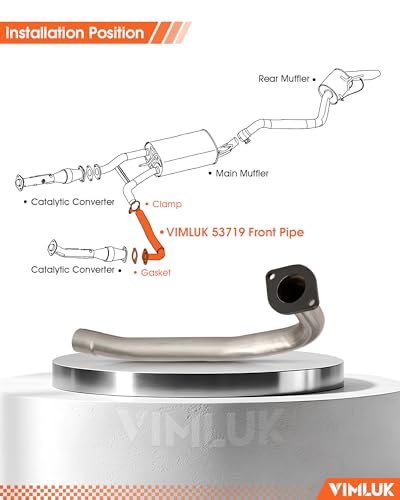 Exhaust Pipe & Center Exhaust Tube Assembly for 2005-2012 Nissan Pathfinder 4.0L&2005-2015 Xterra 4.0L& 2005-2019 Frontier 2.5L&2005-2019 Frontier 4.0 & 2009-2012 Suzuki Equator 2.5L (VK-53719) - size: Suzuki Equator/Nissan Frontier
