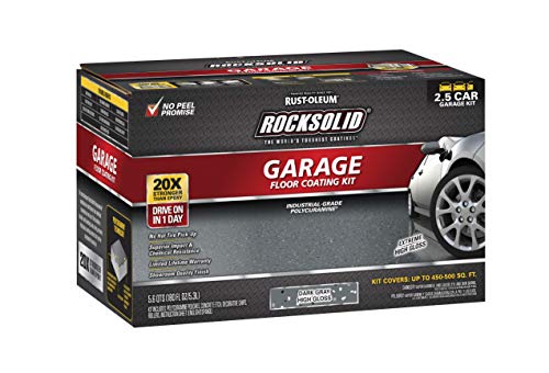 Rust-Oleum RockSolid Garage Floor Coating Kit, Dark Gray, 2.5 Car Kit - color: Dark Gray, size: 2.5 Car
