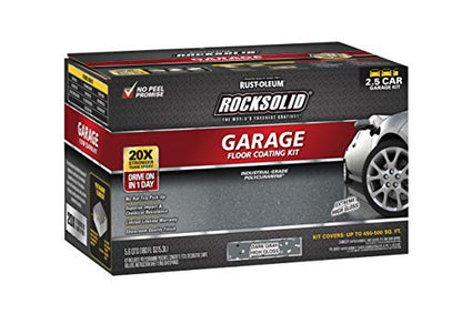 Rust-Oleum RockSolid Garage Floor Coating Kit, Dark Gray, 2.5 Car Kit - color: Dark Gray, size: 2.5 Car