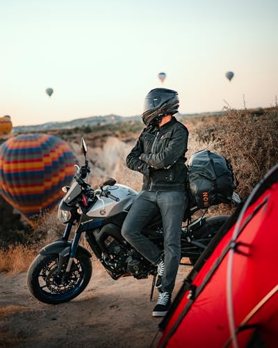 IRON JIA'S Motorcycle Dry Bag, Waterproof Duffel Bag with Roll-Top Closure - color: Carbon Fiber, size: 30L