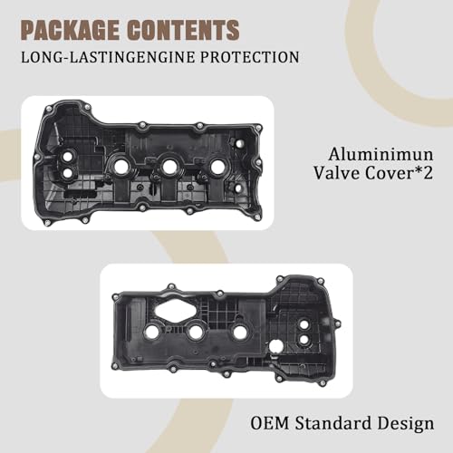 Aluminum Engine Valve Cover Set with Bolts Compatible with Ford F-150 Expedition Transit 150 250 350 Lincoln Navigator 3.5L V6 Turbo 2013-2023, Replace DL3E6K271FA BL3E6K273CB