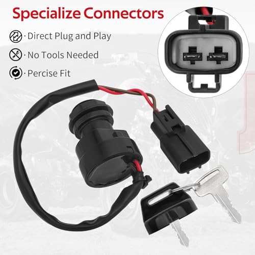 Ignition Key Switch for Yamaha Grizzly 700 2007-2008 Big Bear 400 2002-2008 Raptor 700 2009-2023 YFZ450X 2010-2011 YFZ450R 2009-2023 O.E.M# 4SH-82510-00-00 3B4-82510-00-00
