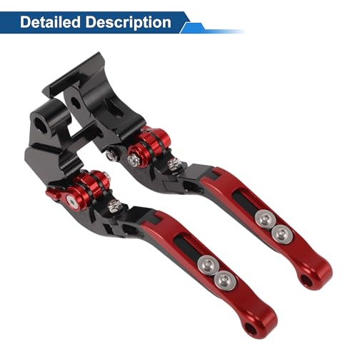 Short/Long Brake Clutch Levers for Kawasaki Ninja ZX6R 00-04 Black - color: Black Handle Red End