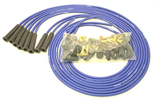 Pertronix 808380 Flame-Thrower 8mm Spark Plug Wires Set, High Performance, Universal Fit 180 Degree, 8 Cylinder, Blue - color: Blue