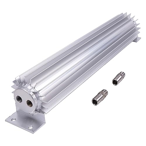 AIVWUMOT 15" Finned Aluminum Dual Pass Transmission Trans Oil Cooler