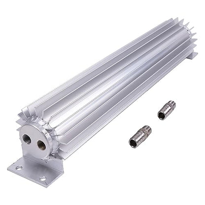 AIVWUMOT 15" Finned Aluminum Dual Pass Transmission Trans Oil Cooler
