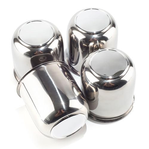 4Pcs 3.27" Stainless Trailer Wheel Center Caps, 3.41" H Chrome - color: Chrome, size: 3.27" Hub 3.41"H