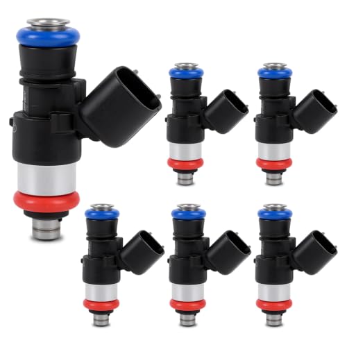 0280158191 Fuel Injector Set of 6 Compatible with 2011-2017 Transit 3.7L - color: QMP-GN03108