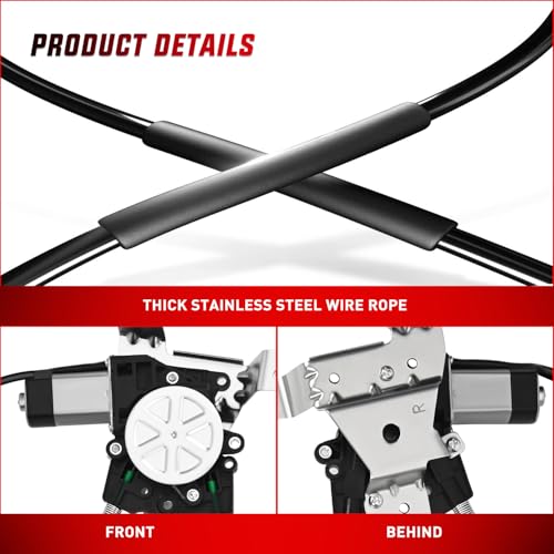 Nilight Power Window Regulator/Motor for Chevy Tahoe 2002-2006 Rear Right - size: 748-229, style: Rear Passenger