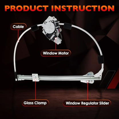 748-569 Rear Left Driver Side Power Window Regulator with Motor - size: 748-569