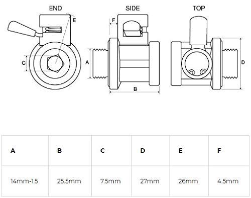 EZ-106(14mm-1.5) EZ Oil Drain Valve with removable Hose End Combo