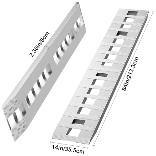 6000LBS Aluminum Loading Ramps 84x14 in, 7FT Low Profile 2 Pack - size: 84x14inch