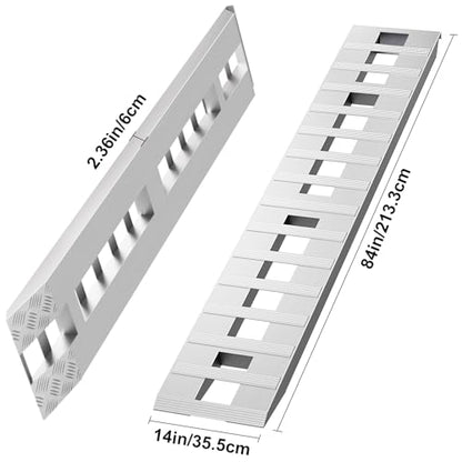 6000LBS Aluminum Loading Ramps 84x14 in, 7FT Low Profile 2 Pack - size: 84x14inch