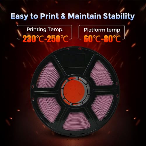 FLASHFORGE Carbon Fiber PETG Filament 1.75mm, Carbon Fiber PETG 3D Printer Filament, 1KG Spool Dimensional Accuracy +/- 0.02mm, Lightweight & Heat-Resistant & Moisture Free (Dusty Pink) - color: Pink, size: PETG CF