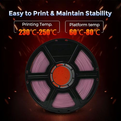 FLASHFORGE Carbon Fiber PETG Filament 1.75mm, Carbon Fiber PETG 3D Printer Filament, 1KG Spool Dimensional Accuracy +/- 0.02mm, Lightweight & Heat-Resistant & Moisture Free (Dusty Pink) - color: Pink, size: PETG CF