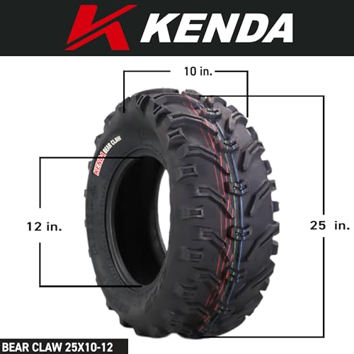 Kenda Bear Claw Front 25x8-12 & Rear 25x10-12 ATV, UTV or SXS Tires - size: 25x8-12 & 25x10-12