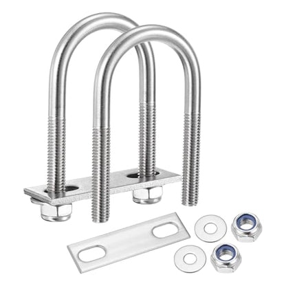 METALLIXITY U Bolts 4Set M8x34x80,Round U Bolt Kits 304 SS U Clamp - color: Silver, size: M8x34x80mm