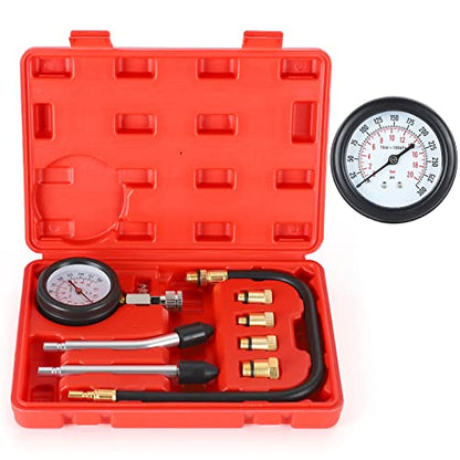 Compression Tester,Test Gauge, Motorcycle, car, Outboard Engine, Chainsaw, Snowmobile, car, Gasoline, Gas Engine - color: RED