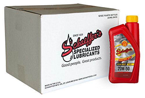 Schaeffer Manufacturing Co. 0191-012 Micron Moly Racing Engine Oil 20W-50, 1-Quart Bottle (Pack of 12) - size: 1 Quart (Pack of 12)