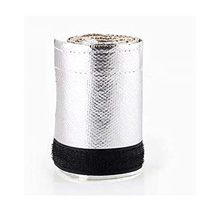 Aluminized Heat Shroud Sleeving Heat Shield 1.1''I.D. x 10FT Fuel line Wire Protection Silver Hose Heat wrap with 10 Pcs Metal Zip Ties - color: silver, size: 1.1''I.D.