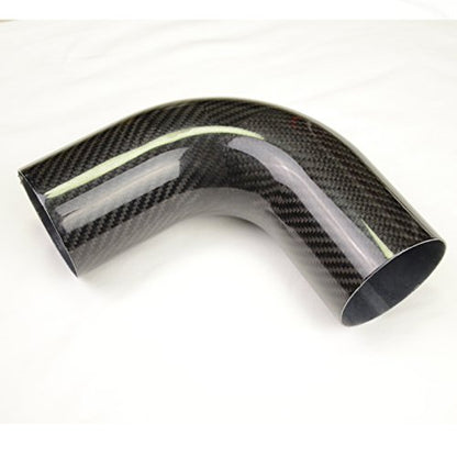 AC PERFORMANCE 2.5" 90° Degree Carbon Fiber Air Intake Elbow Tube - size: 2.5" OD, style: 90 Degree